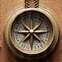 A stylized antique compass